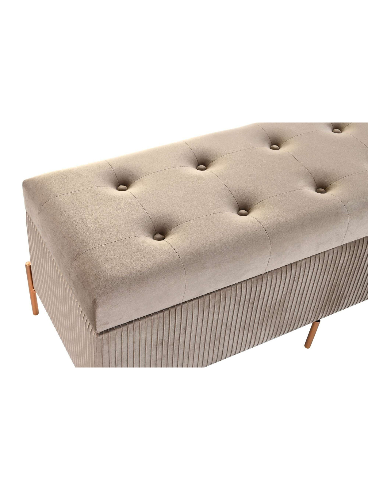 Banquette contemporaine en velours beige