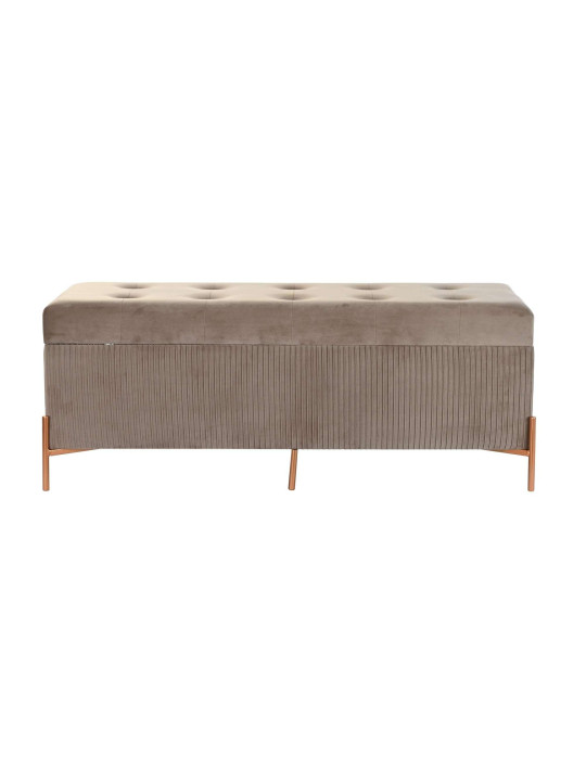 Banquette contemporaine en velours beige