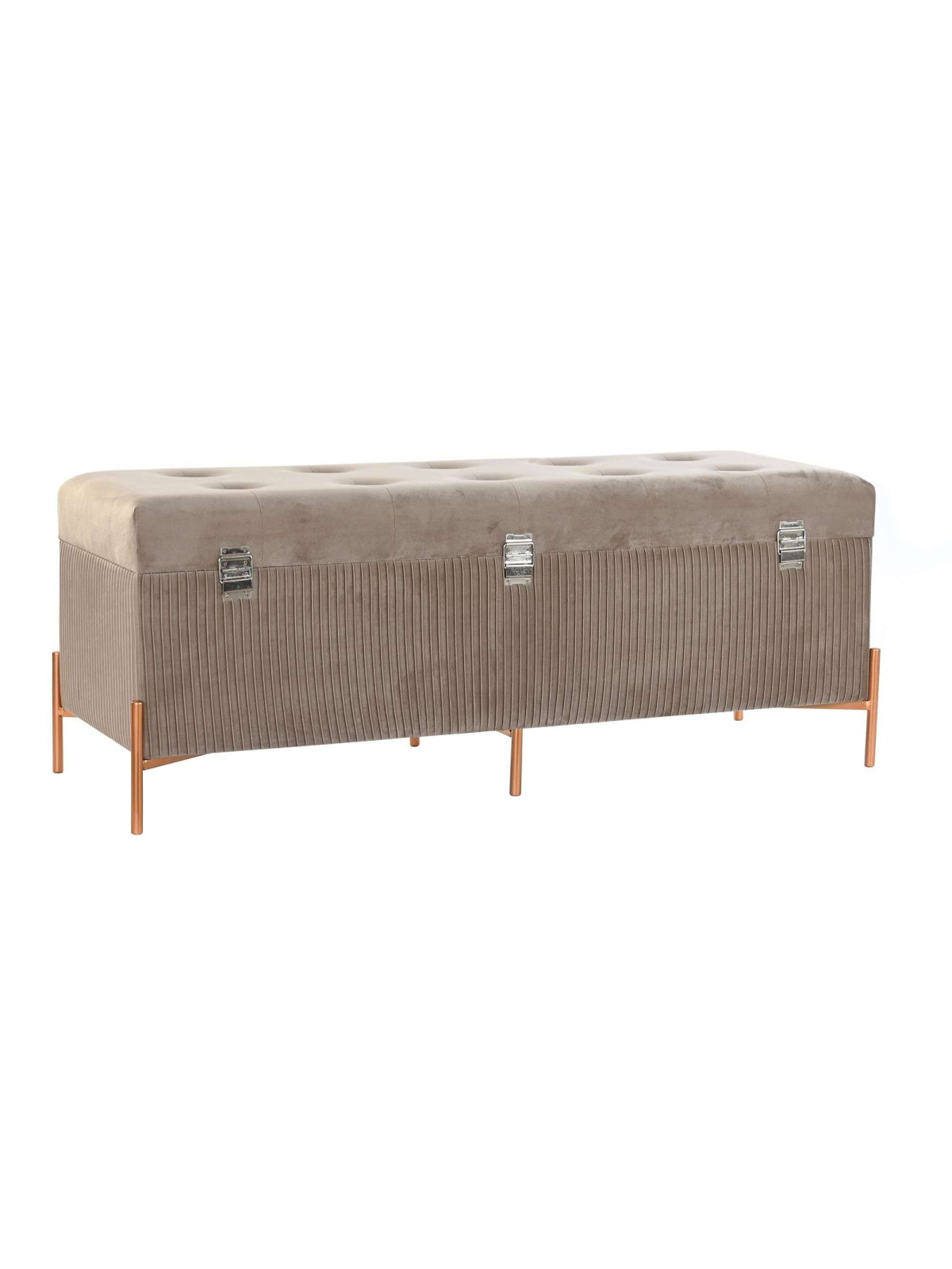 Banquette contemporaine en velours beige