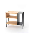 Table de chevet 3 niches bi-matiere