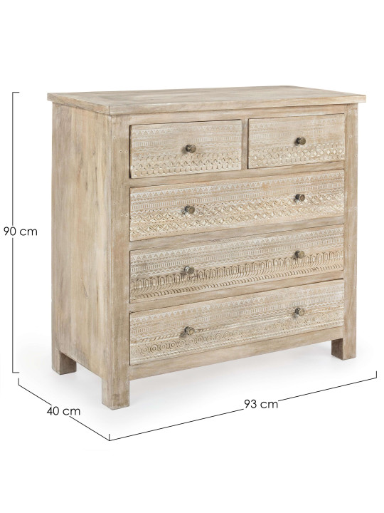 Commode Mayra en bois de manguier