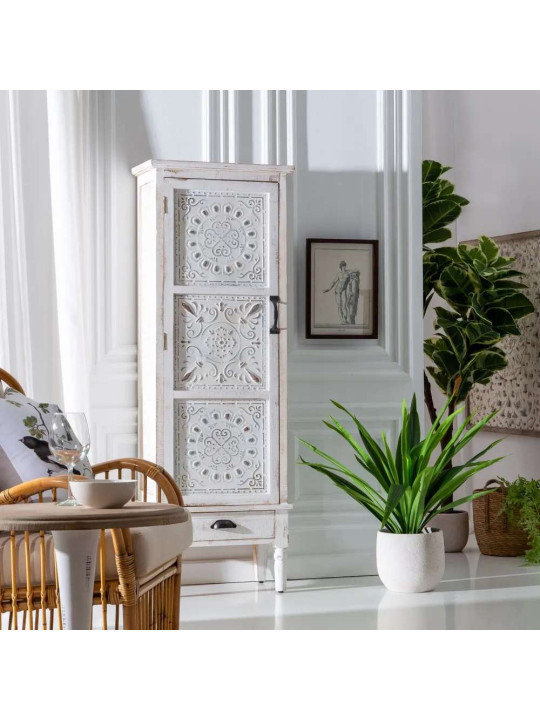 Armoire haute Jaipur en bois patiné