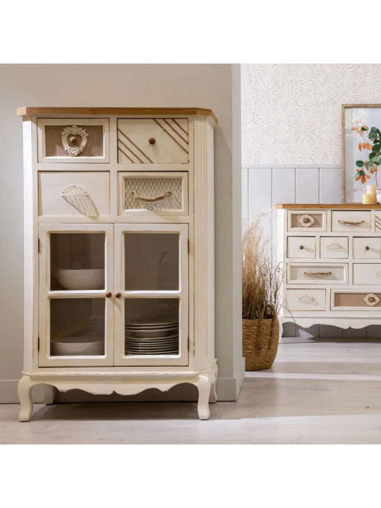 Armoire en bois blanc Aliénor