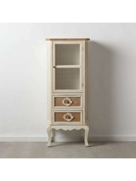 Armoire 2 tiroirs en bois blanc Aliénor