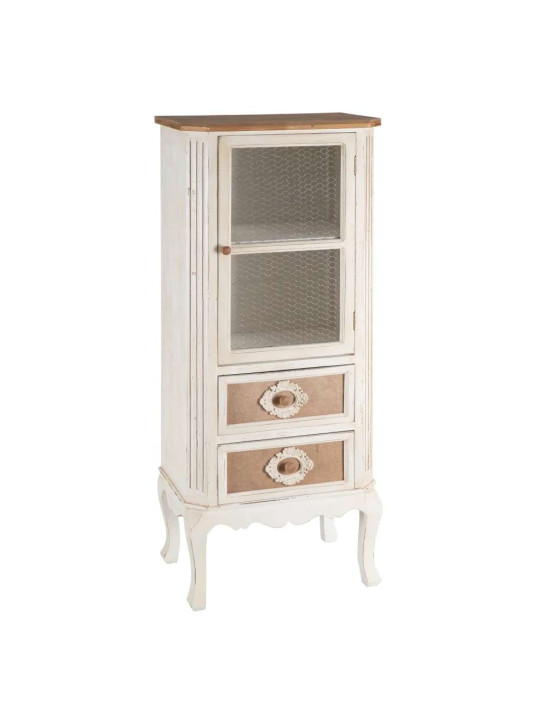 Armoire 2 tiroirs en bois blanc Aliénor