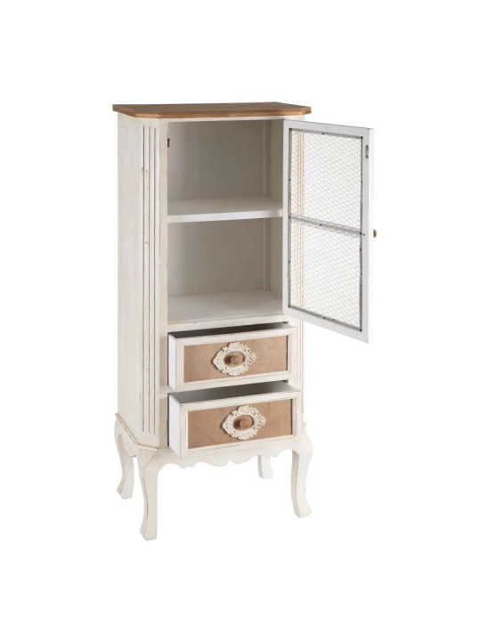 Armoire 2 tiroirs en bois blanc Aliénor