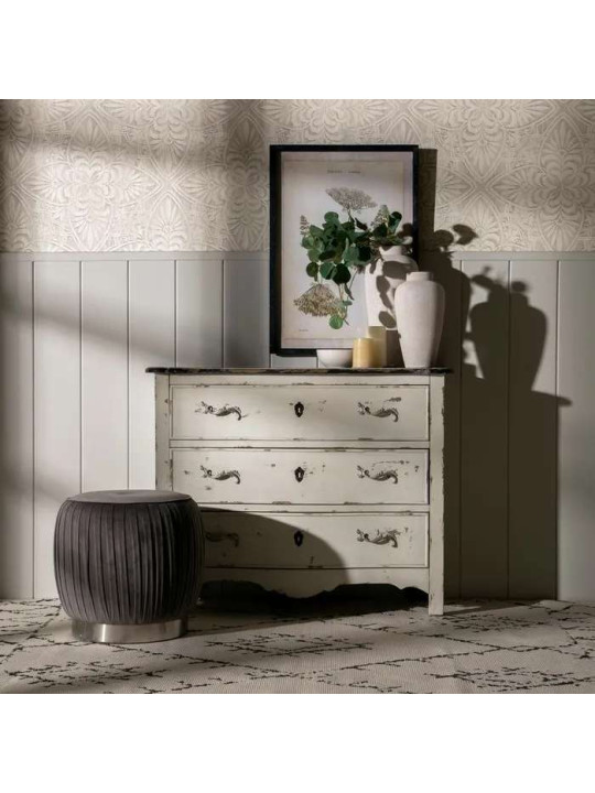 Commode Rimini crème en bois patiné