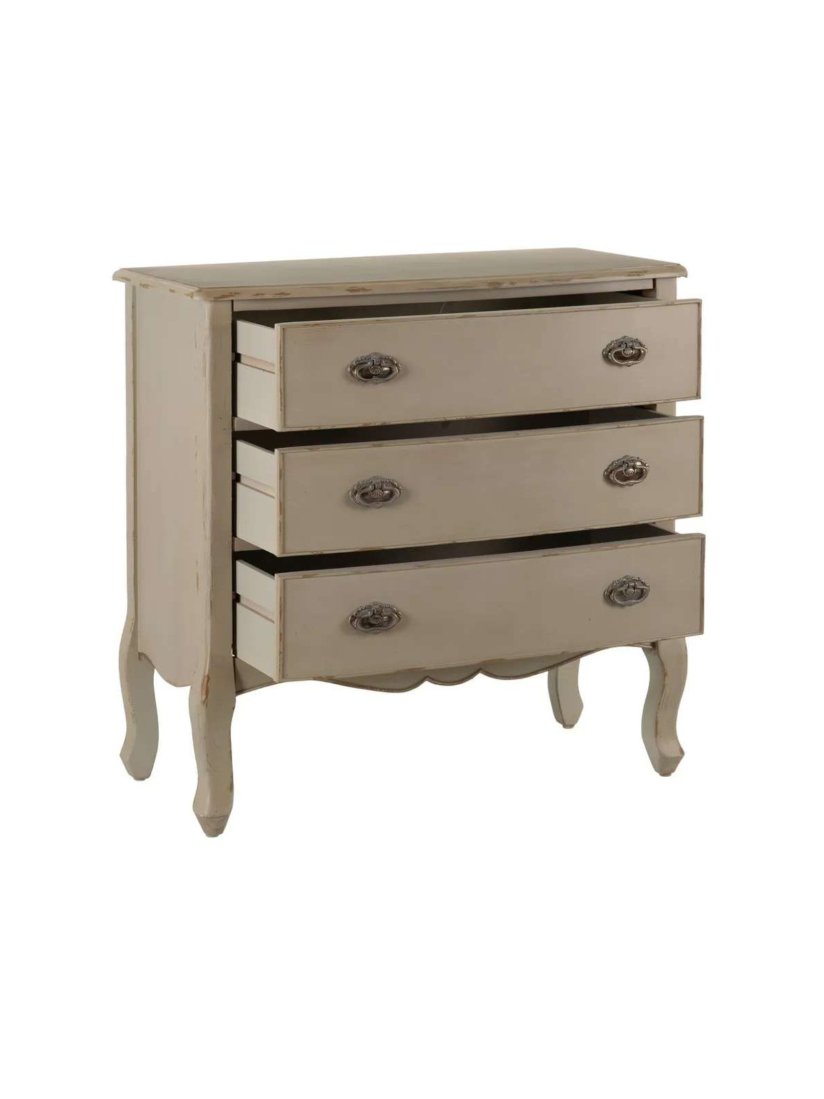 Commode en bois taupe patiné