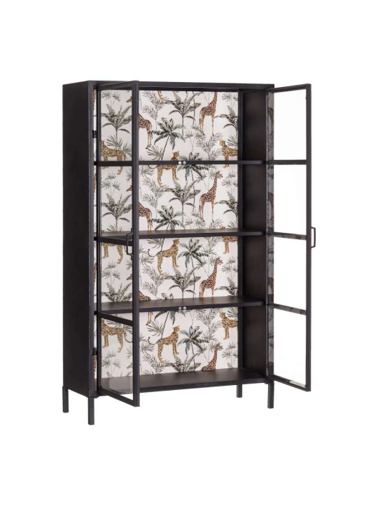 Armoire vitrine Lucia en métal noir