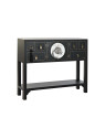 Console Chinoise Macao 6 tiroirs 2 portes NOIRE