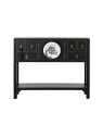 Console Chinoise Macao 6 tiroirs 2 portes NOIRE