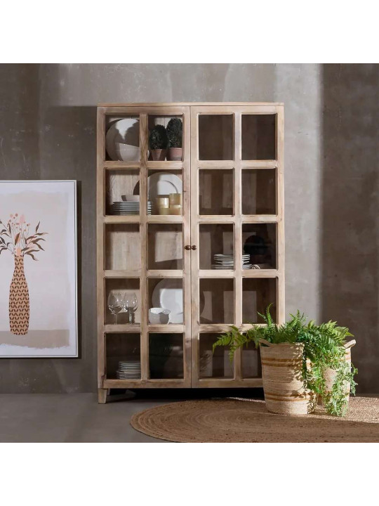 Vitrine Lesia en bois de manguier