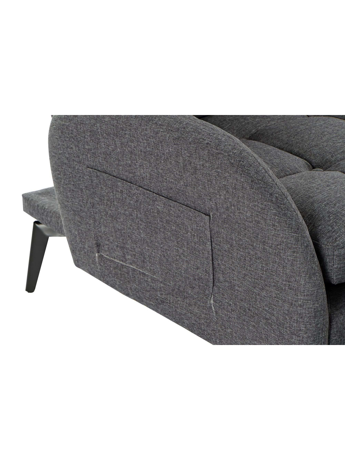 Fauteuil convertible Lydie matelassé gris anthracite