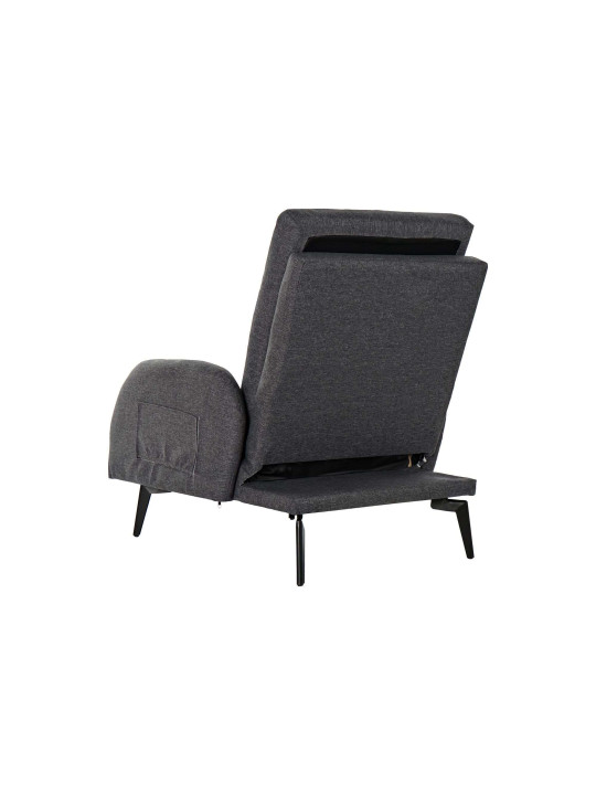 Fauteuil convertible Lydie matelassé gris anthracite