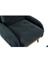 Fauteuil convertible Lydie en velours bleu Prusse