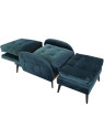 Fauteuil convertible Lydie en velours bleu Prusse