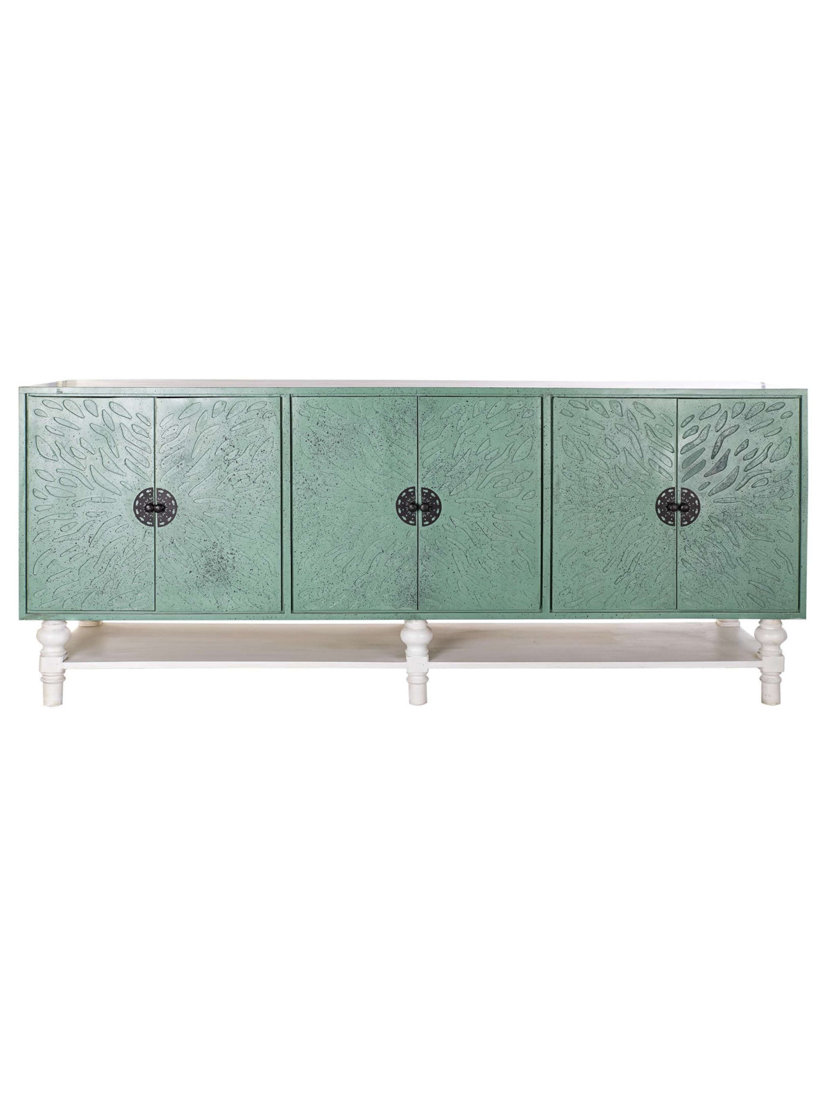 Buffet bois métal turquoise