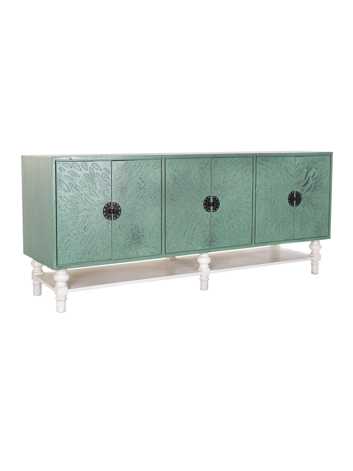 Buffet bois métal turquoise