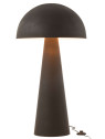 Grande lampe champignon en métal noir mat