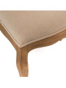 Chaise Renoir beige en bois d'acajou