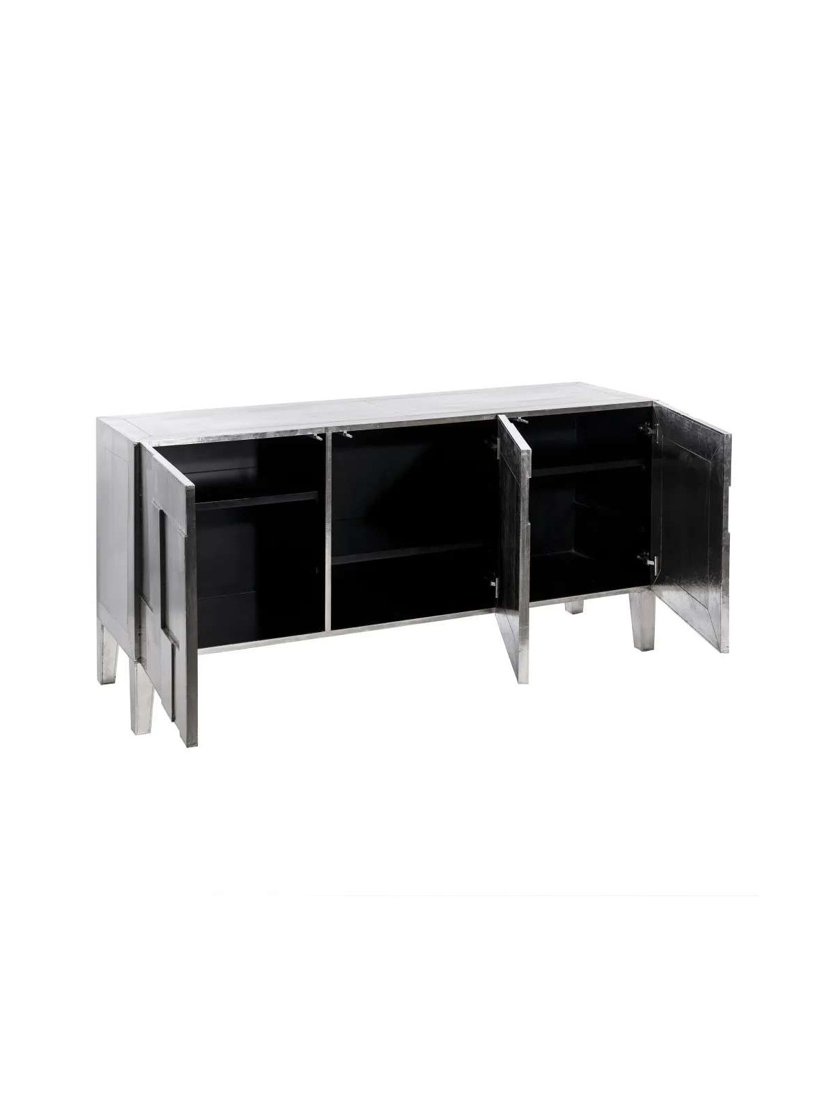 Buffet contemporain et métal argenté