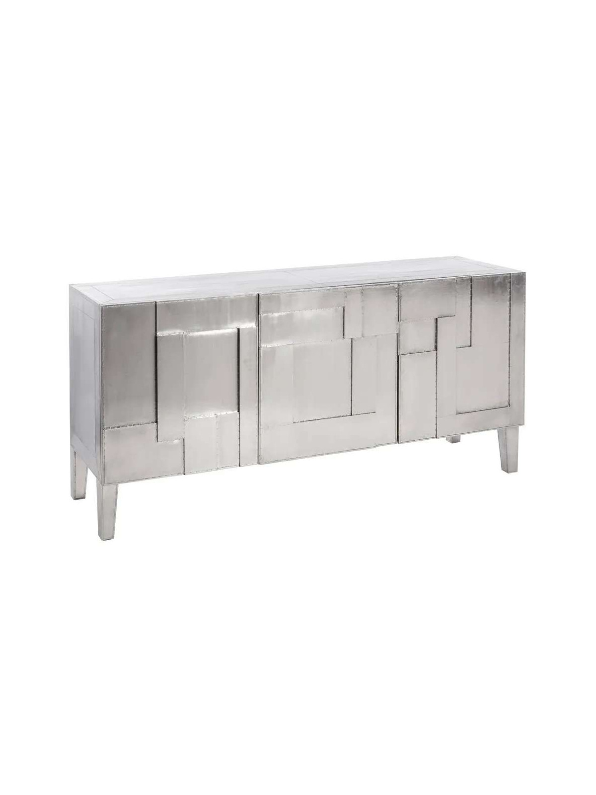 Buffet contemporain et métal argenté