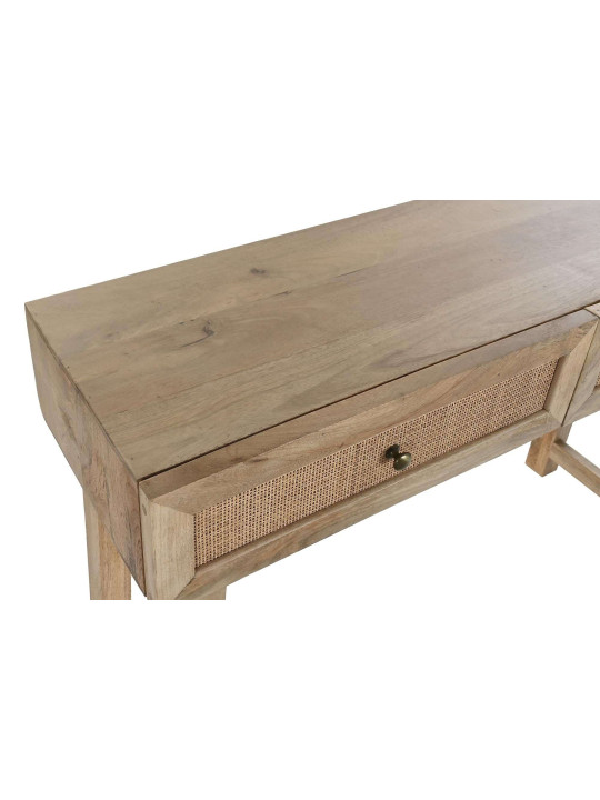 Console Almeida bois de manguier et cannage en rotin