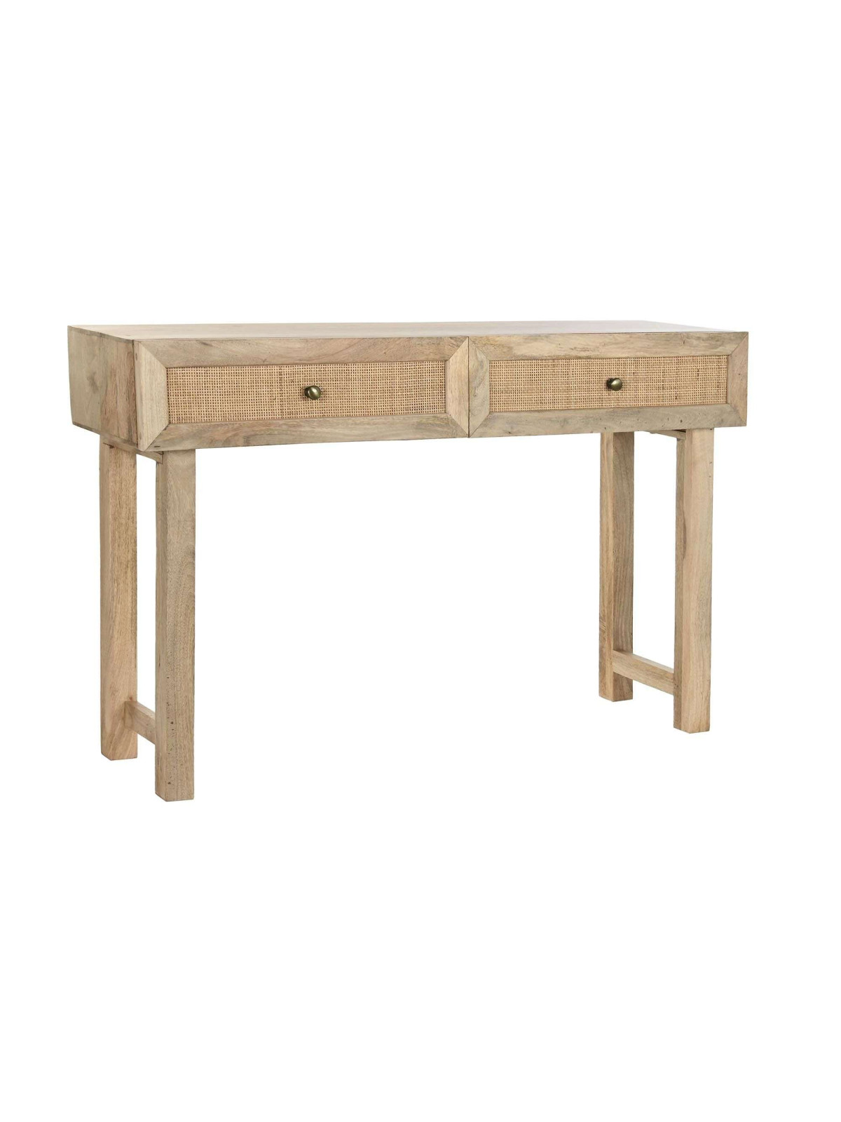 Console Almeida bois de manguier et cannage en rotin