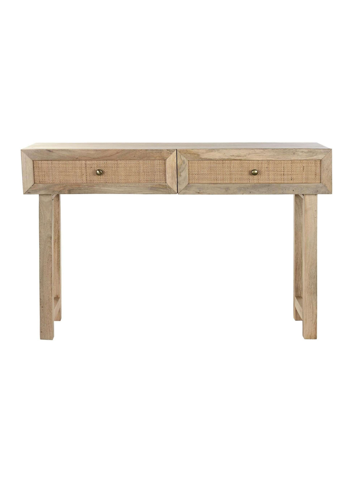 Console Almeida bois de manguier et cannage en rotin