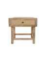 Table de chevet Almeida bois de manguier et cannage en rotin