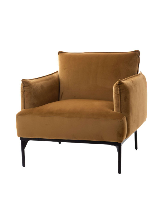 Fauteuil Marco velours marron Amadeus