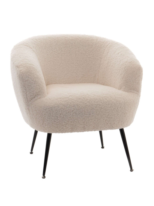 Fauteuil en tissu bouclé blanc Tallinn