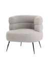 Fauteuil en tissu bouclé gris Soline