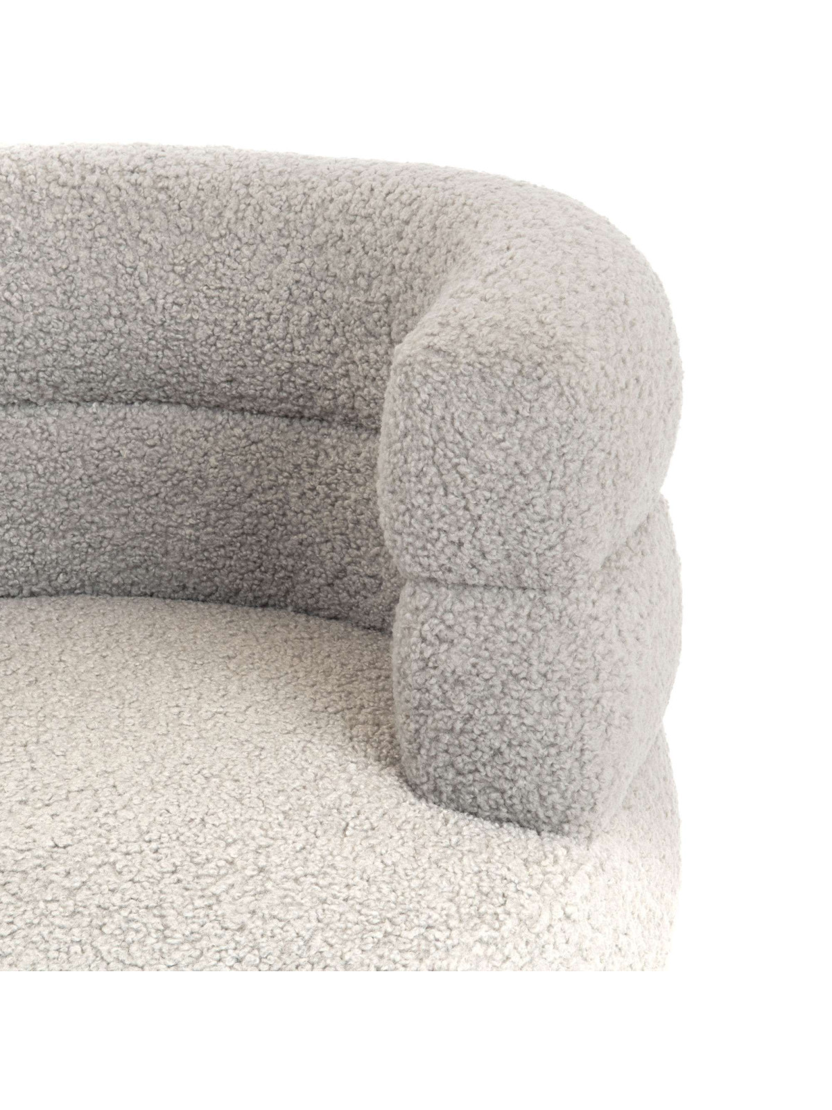 Fauteuil en tissu bouclé gris Soline