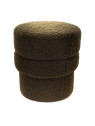 Pouf en tissu bouclé kaki Soline