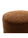 Pouf en tissu bouclé marron Soline