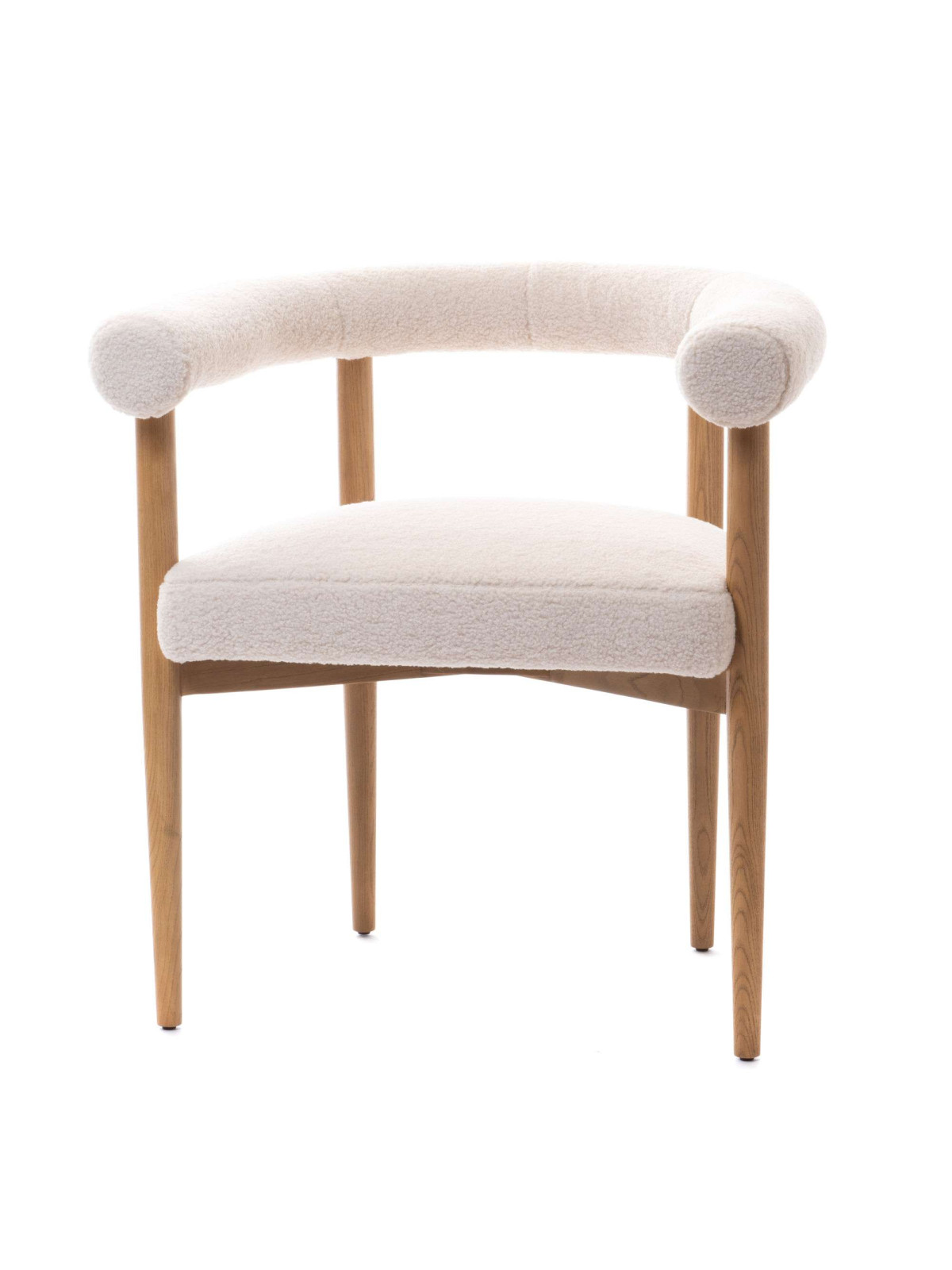 Chaise en tissu bouclé blanc Octavia