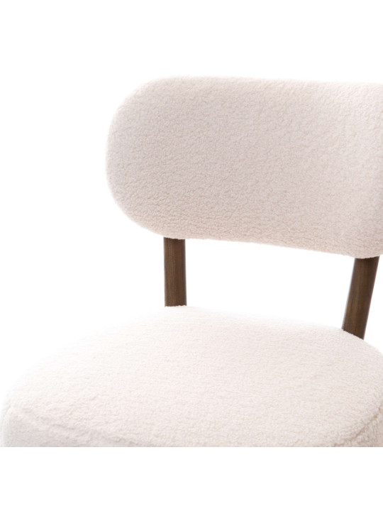 Chaise en tissu bouclé blanc Edda