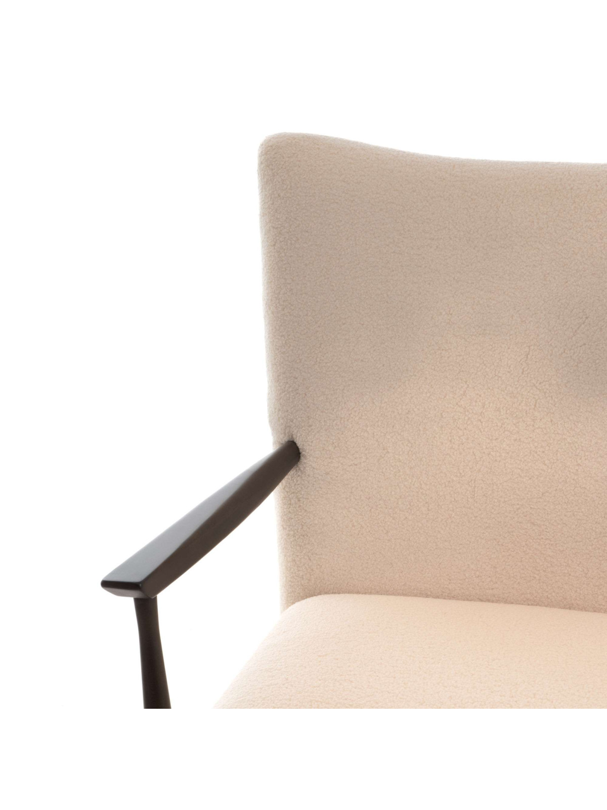 Fauteuil en tissu bouclé blanc Rita