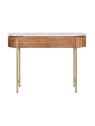 Console en bois de manguier et marbre blanc