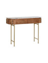 Console en bois de manguier et marbre blanc