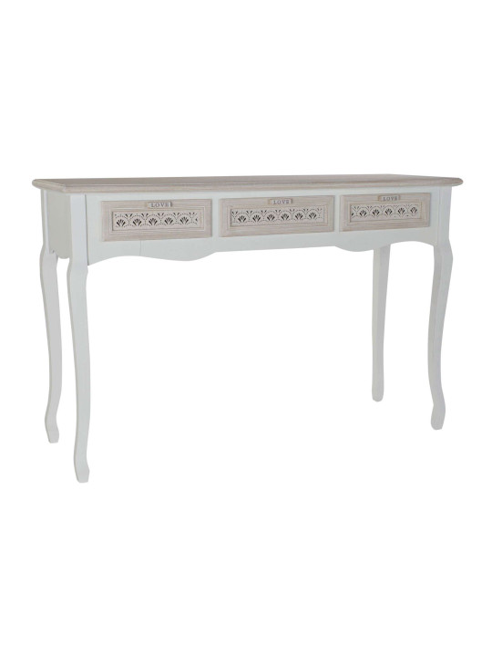 Console romantique en bois blanc