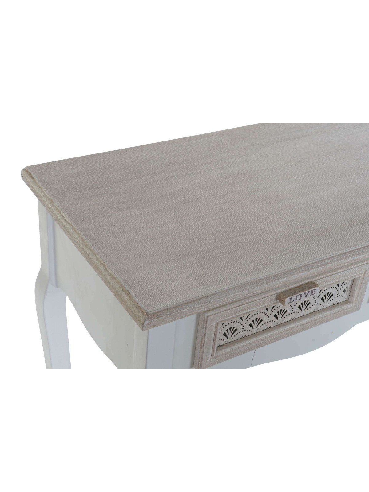 Console romantique en bois blanc