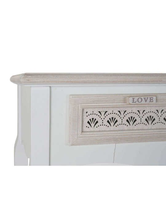 Console romantique en bois blanc