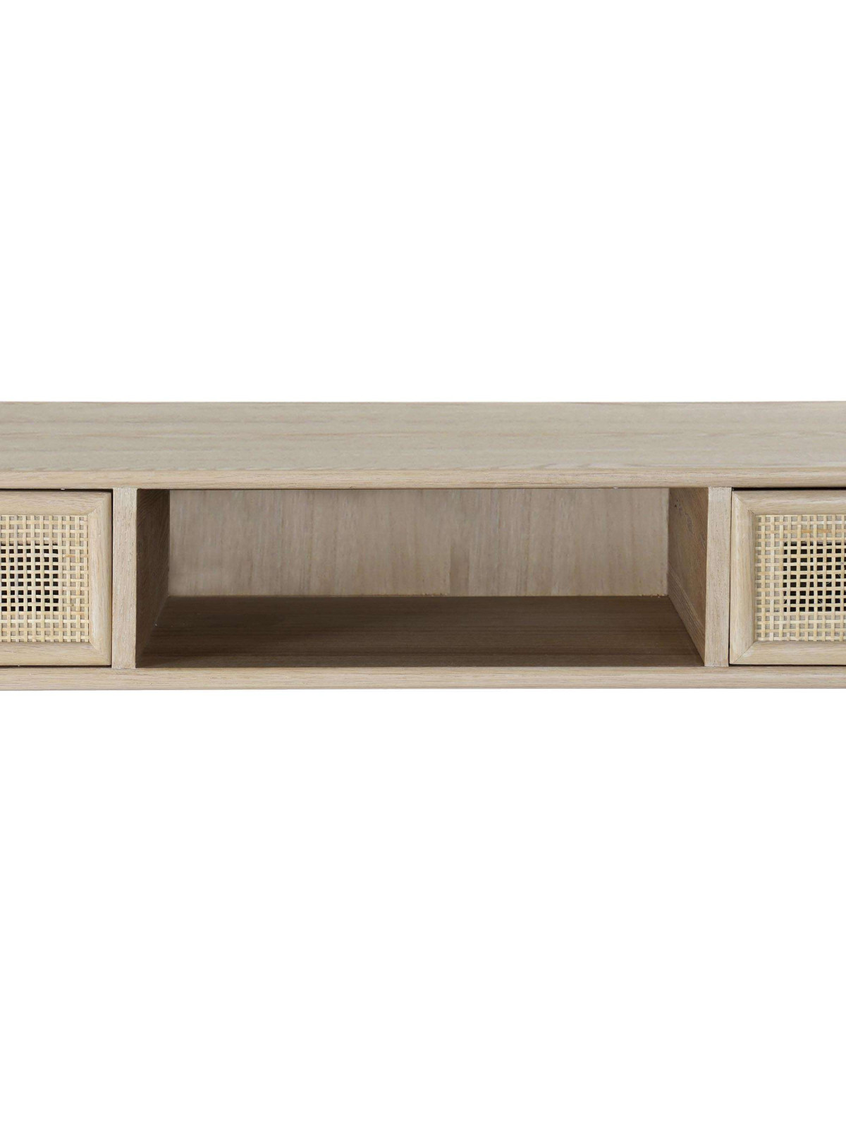 Console Calandre en bois de paulownia et rotin