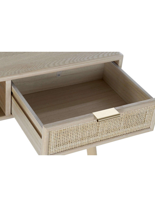 Console Calandre en bois de paulownia et rotin