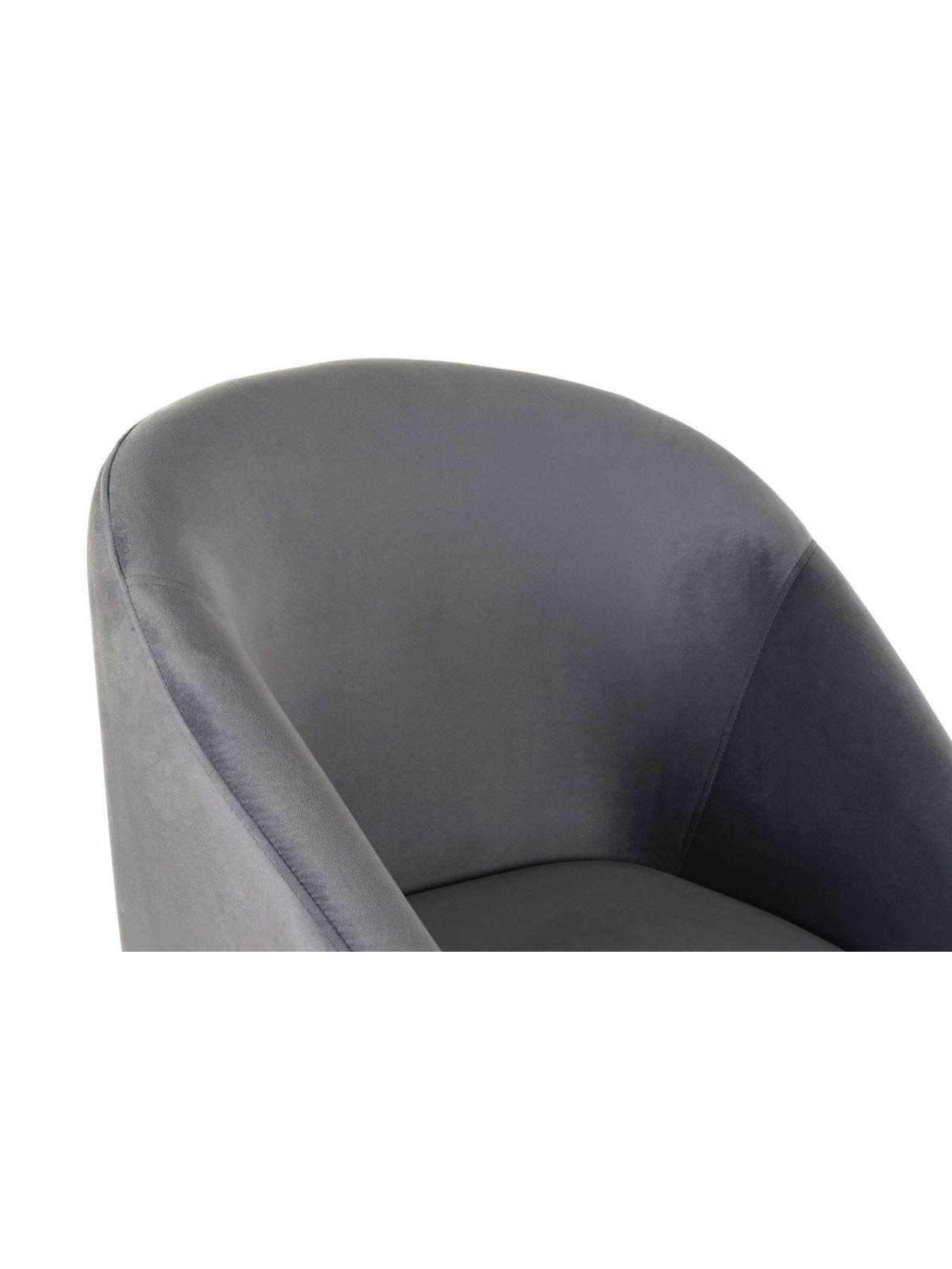 Chaise en métal doré et velours gris