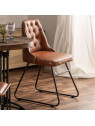 Set de 2 chaises Dexter en cuir brun caramel