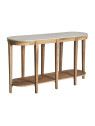 Console Mersch en bois de manguier et marbre blanc