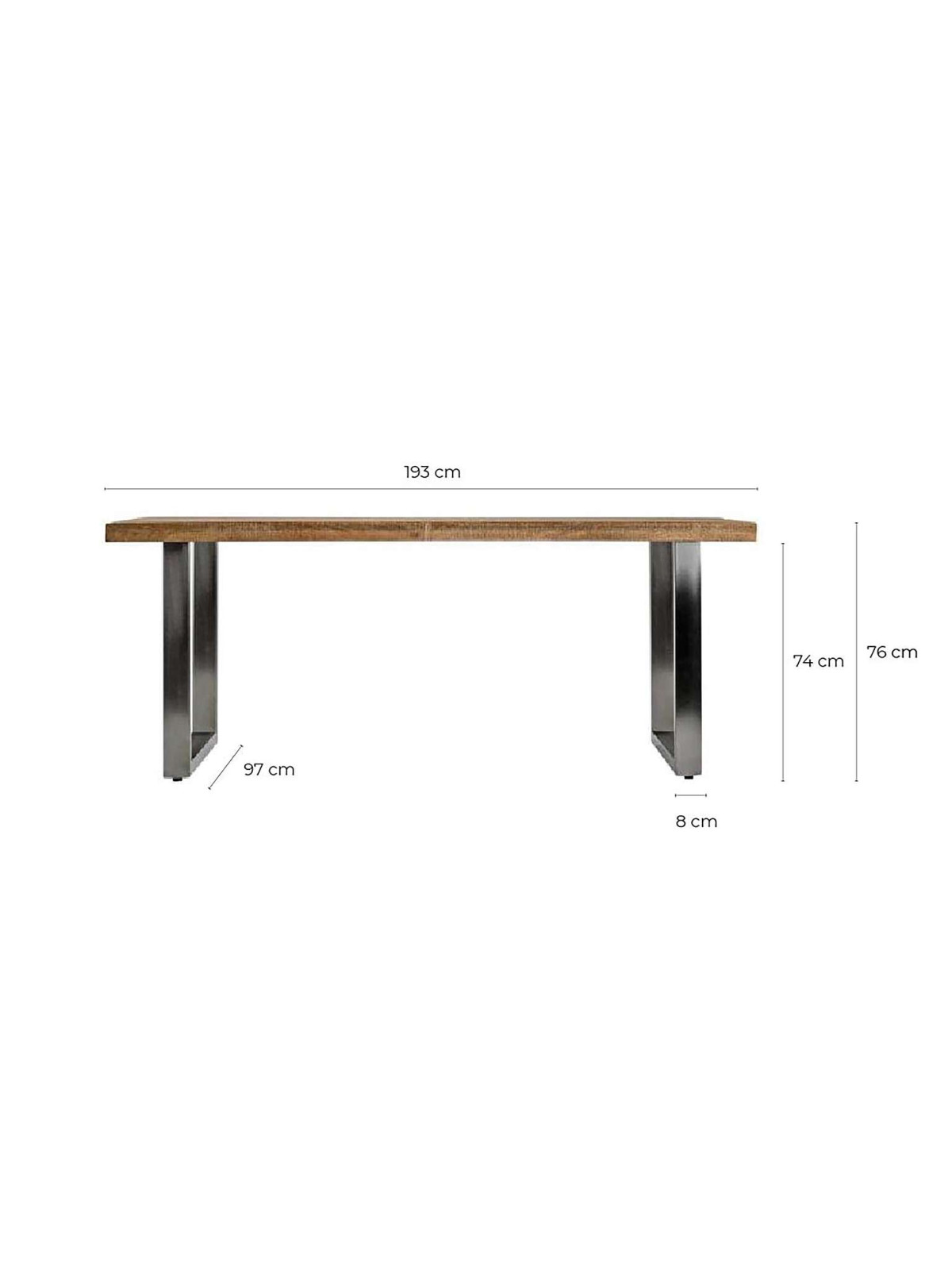 Table à manger Akron en bois de manguier